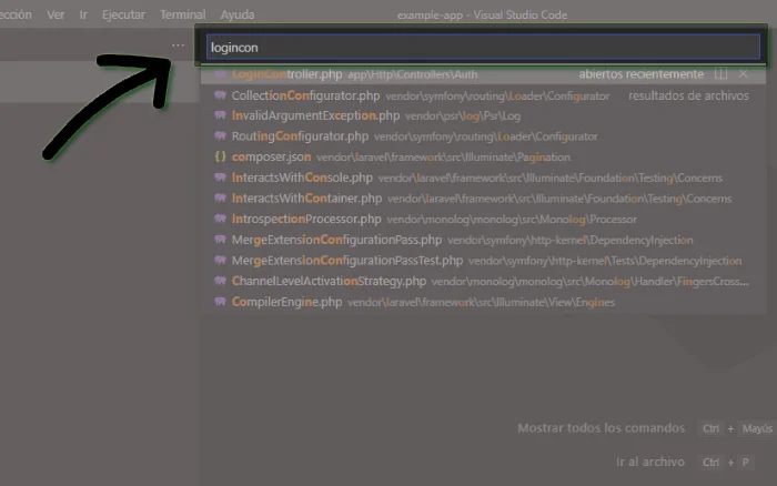Buscar archivos en VSCode
