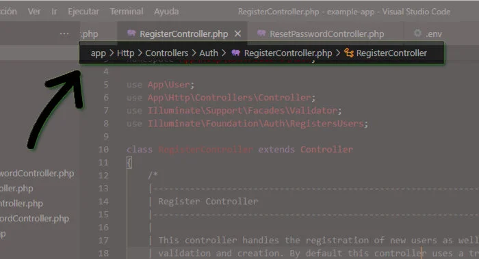 VSCode Breadcrumb