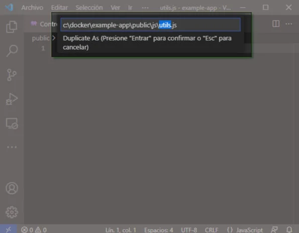 Ahora se coloca el nombre con el que se va a duplicar el archivo